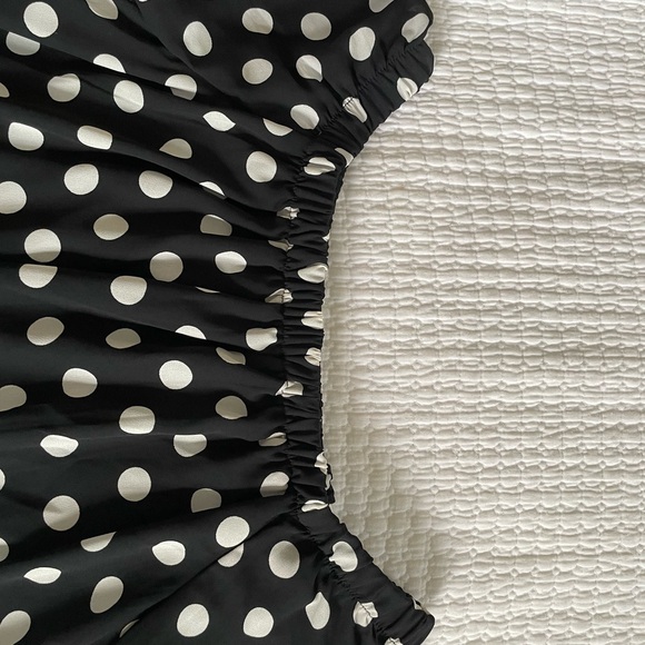 City Streets Black and White Polka Dot Dress with Bell Sleeve. Size Small - Picture 5 of 7